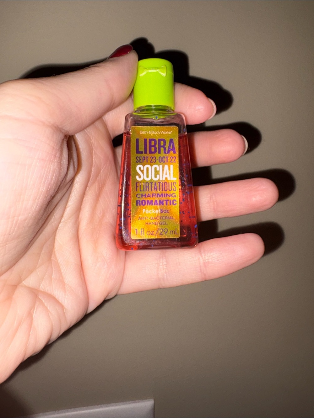 Bath & Body Works Libra Social PocketBac Hand Gel - Green Cap, Orange Gel